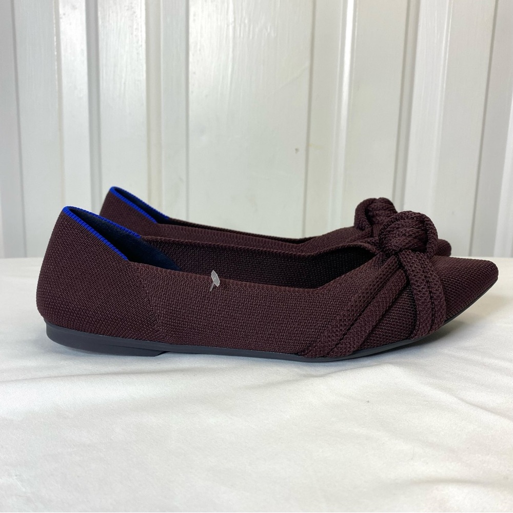 Rothy’s The Knot Point II Dark Chocolate Brown Pointed Toe Flats Size 7.5
